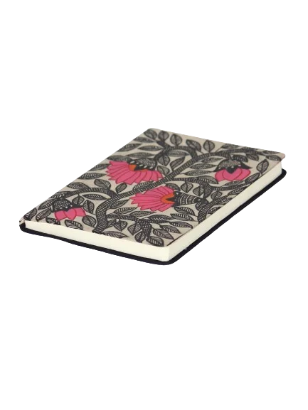 Floral Madhubani Handpainted Silk Cover Diary