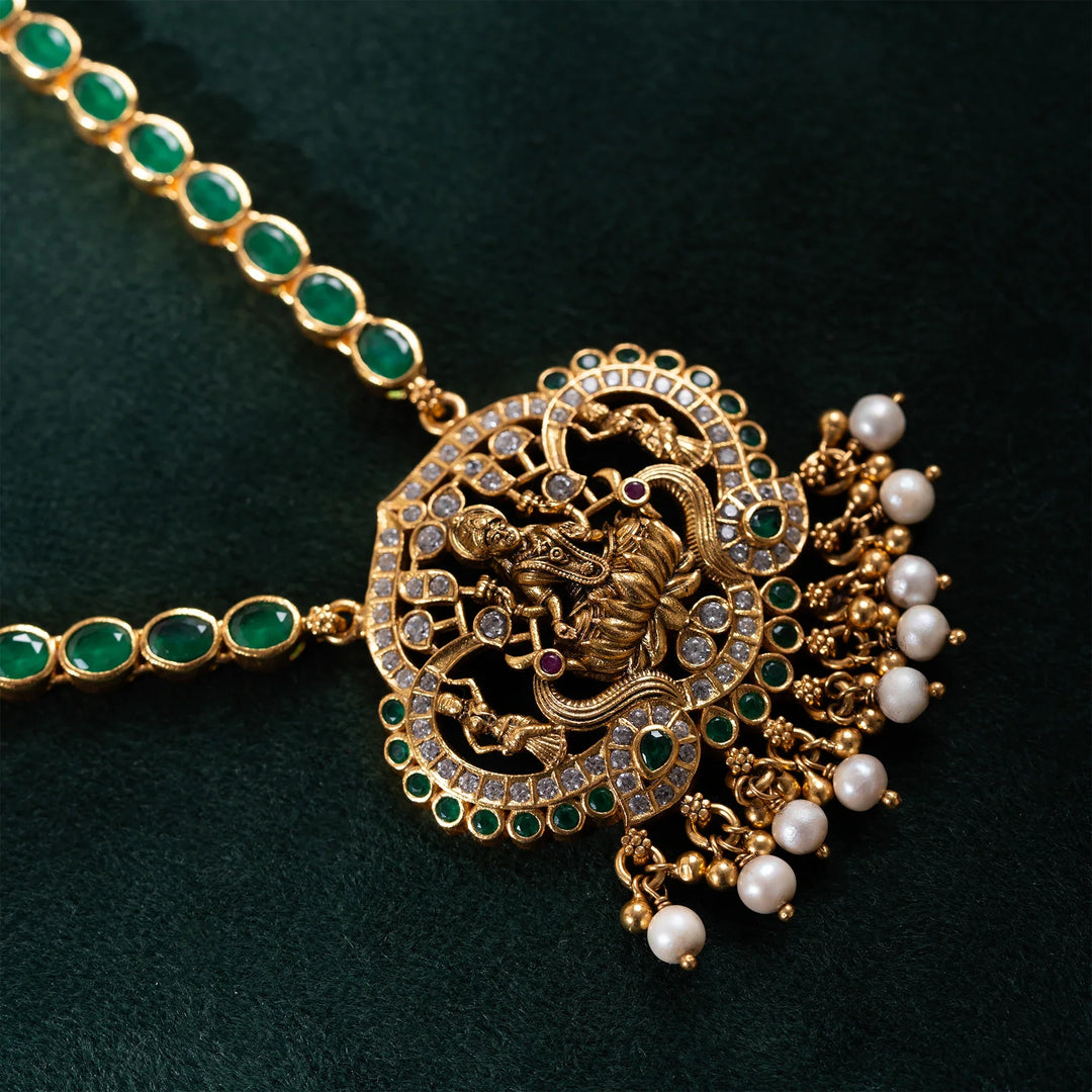 Pure 92.5 Silver, Gold plated  Sri Mahadevi Necklace