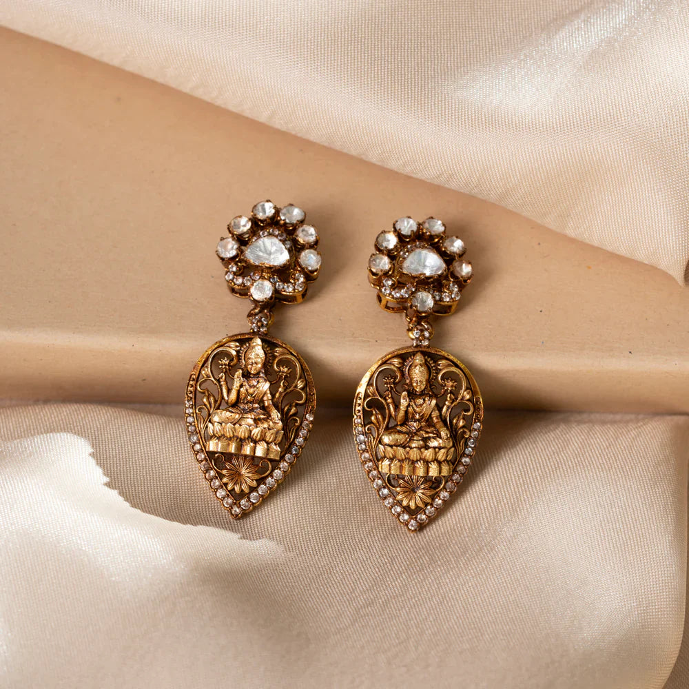 Pure 92.5 Silver, Gold plated  Padma Patra Necklace Set