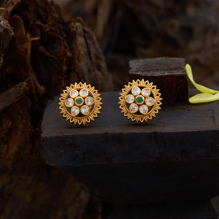Pure 92.5 Silver, Gold Plated Anvitha Anuraag Studs
