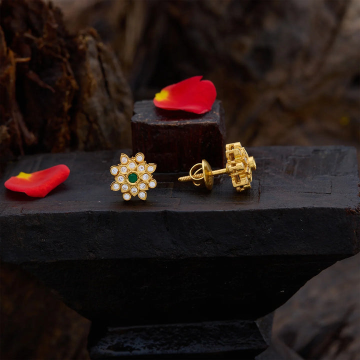 Pure 92.5 Silver, Gold Plated Maitreyi Studs