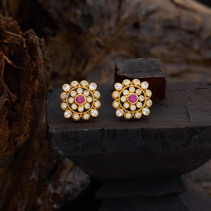 Pure 92.5 Silver, Gold Plated Nilaya Bloom Studs
