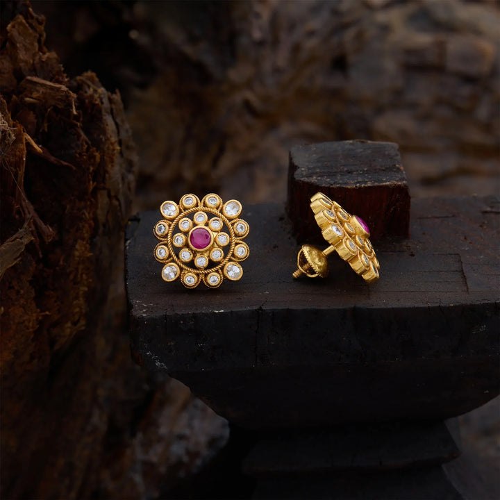 Pure 92.5 Silver, Gold Plated Nilaya Bloom Studs