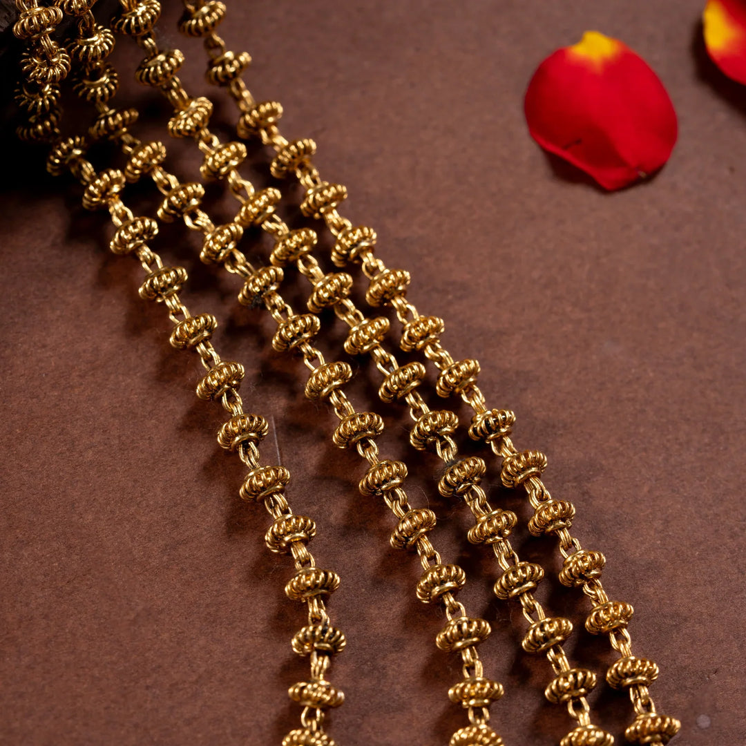 Stunning 92.5 Silver, Gold Plated Surabhi Mor Necklace