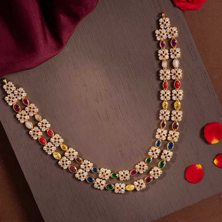 Stunning 92.5 Silver, Gold Plated  Vasant Navagraha Necklace