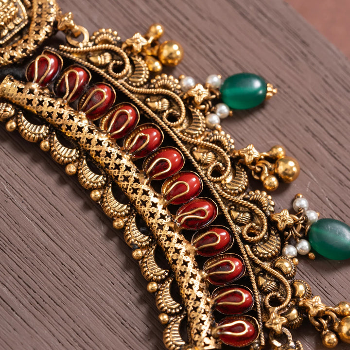 Pure 92.5 Silver, Gold Plated Shree Swarnalaya Haaram