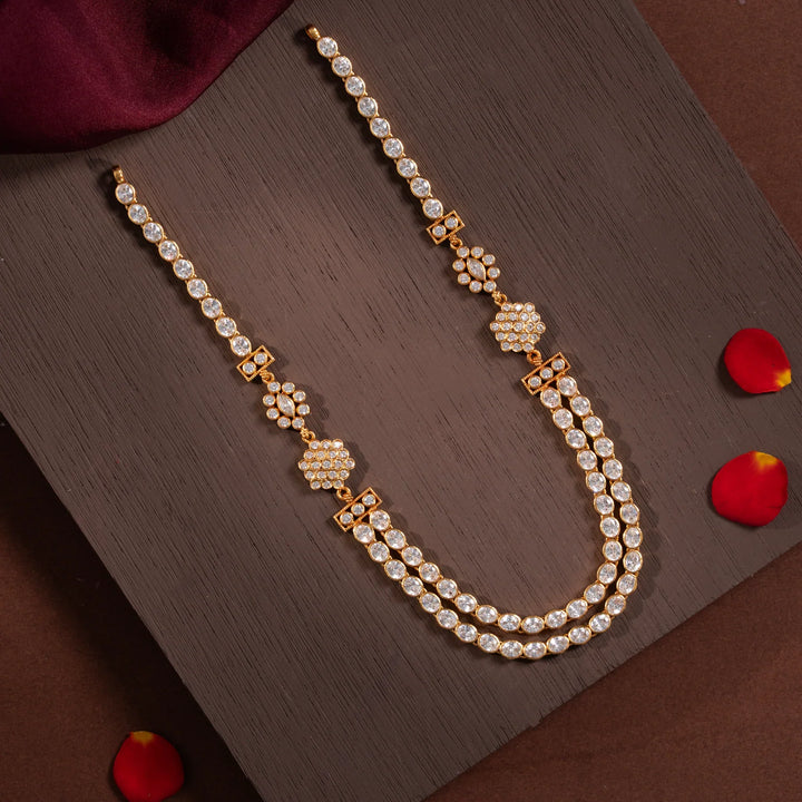 Stunning 92.5 Silver, Gold Plated Dwi-Pushpa Necklace