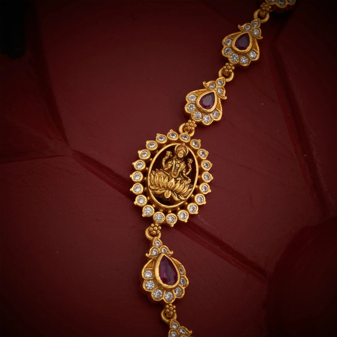 Stunning 92.5 Silver, Gold Plated Kamakshi Morpankh Short Necklace