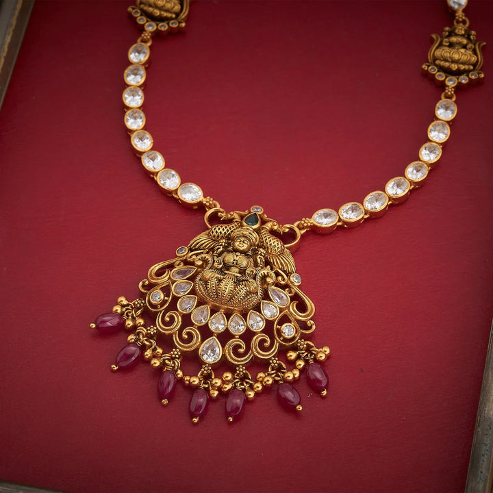 Stunning 92.5 Silver, Gold Plated Siddha Ratna Short Necklace