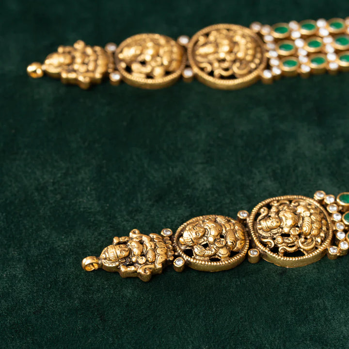 Pure 92.5 Silver, Gold Plated Bhagyashree Triple Strand Short Necklace