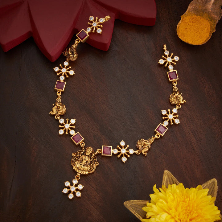Stunning 92.5 Silver, Gold Plated Vatsalya Vaibhav Necklace