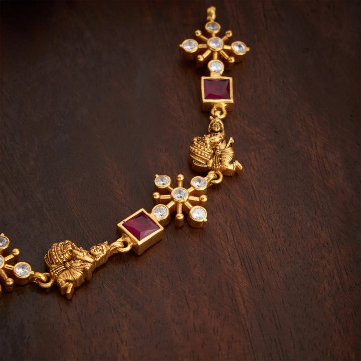 Stunning 92.5 Silver, Gold Plated Vatsalya Vaibhav Necklace