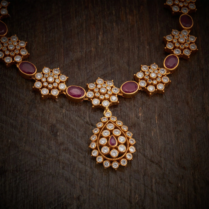 Stunning 92.5 Silver, Gold Plated Rubiflora Necklace