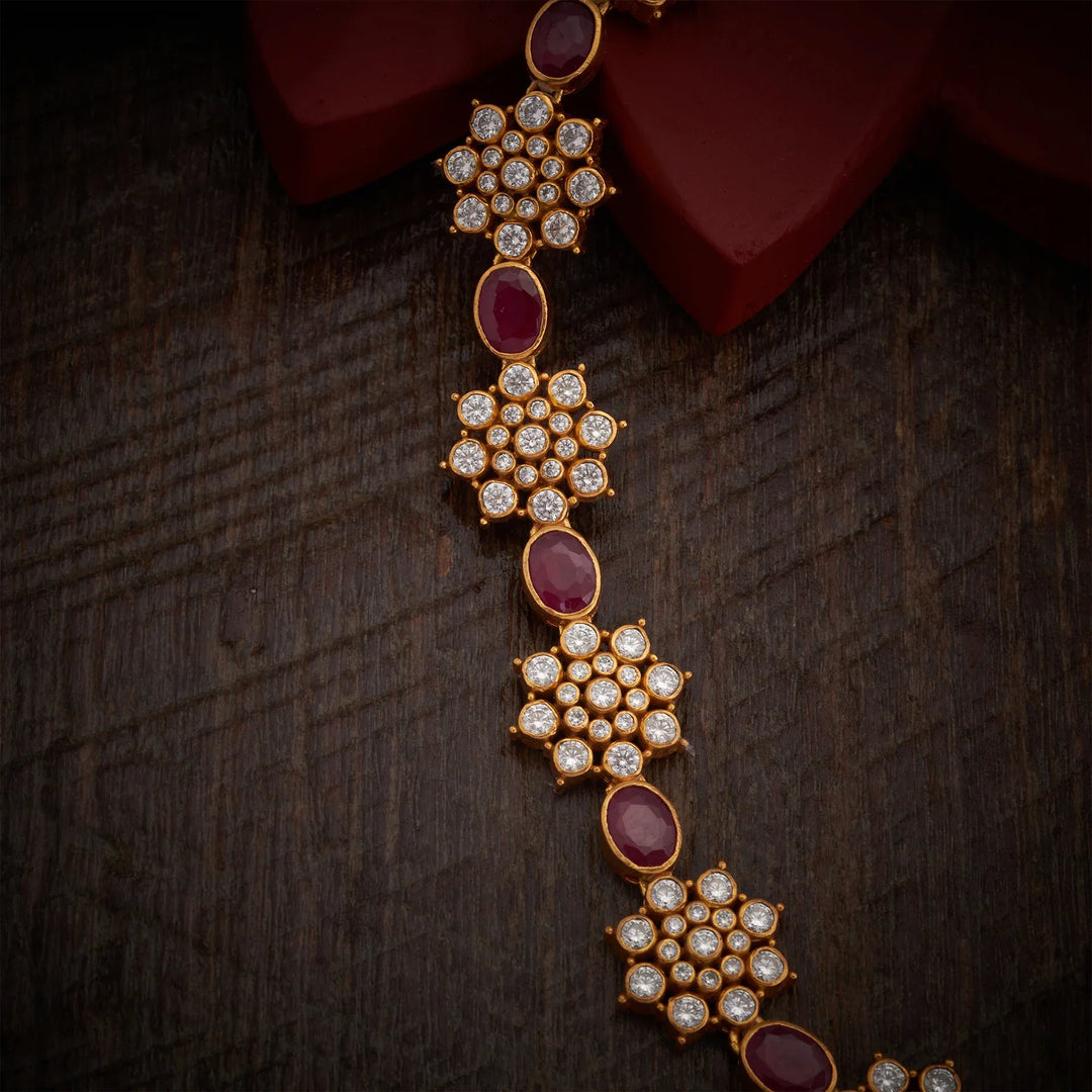 Stunning 92.5 Silver, Gold Plated Rubiflora Necklace
