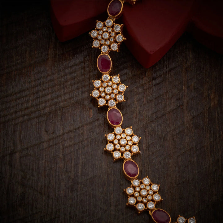 Stunning 92.5 Silver, Gold Plated Rubiflora Necklace
