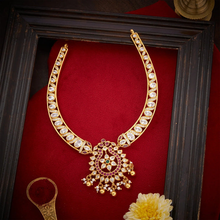 Stunning 92.5 Silver, Gold Plated Florakanti Necklace