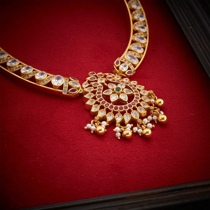 Stunning 92.5 Silver, Gold Plated Florakanti Necklace