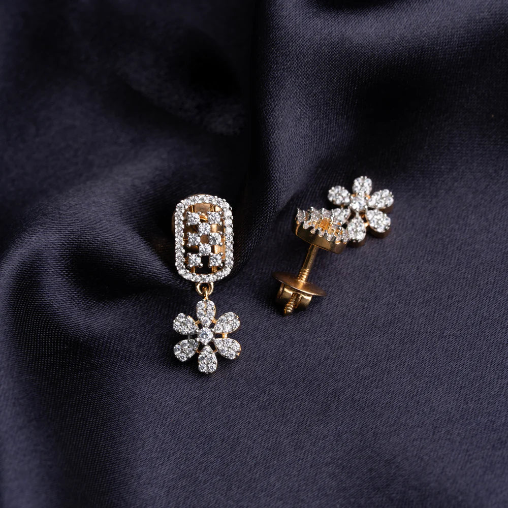 Pure 92.5 Silver,Vedhika Diamond Pendant Set