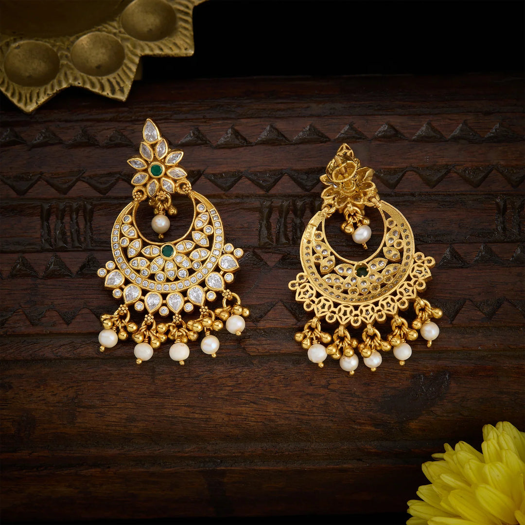 Stunning 92.5 Silver, Gold Plated Sitara Chandbali