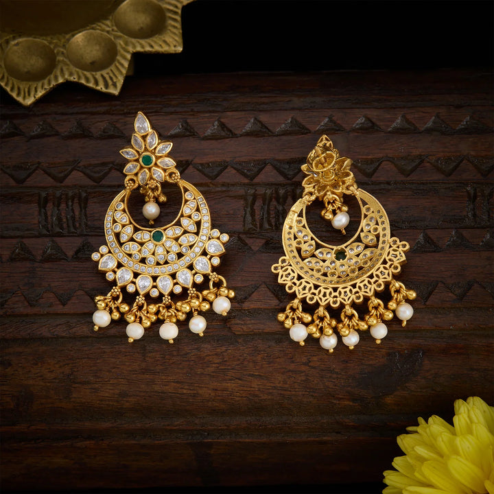 Stunning 92.5 Silver, Gold Plated Sitara Chandbali