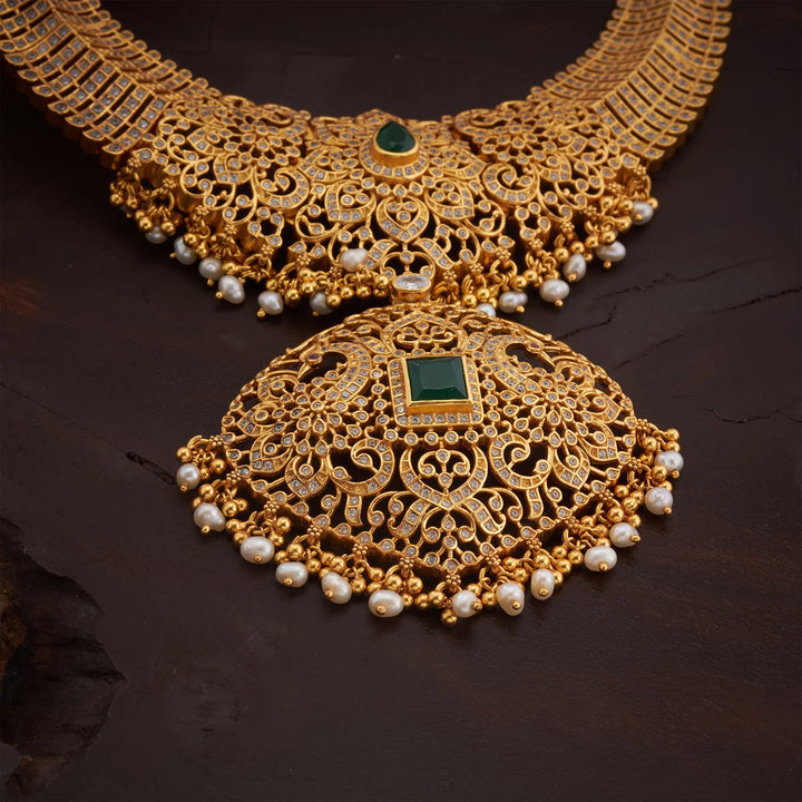 Stunning 92.5 Silver, Gold Plated Phoolmoru Necklace