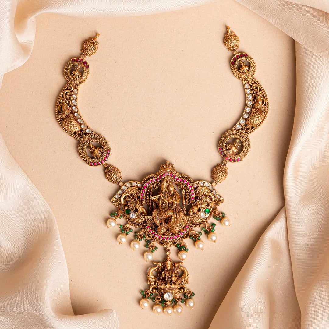 Pure 92.5 Silver, Gold Plated Shri Radha Lakshmi Mohan