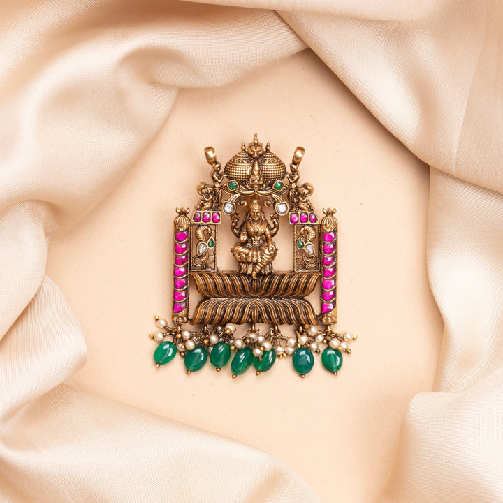 92.5 Silver, Gold Plated Tejasvi Padma Pendant | SHOBITAM