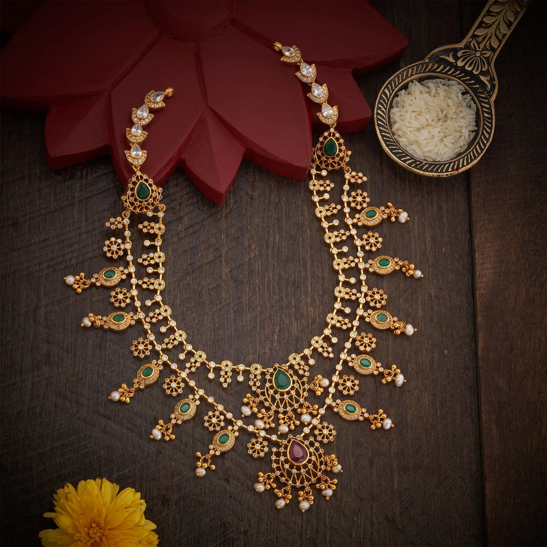 Stunning Silver, Gold Plated Floraspire Necklace – Shobitam India