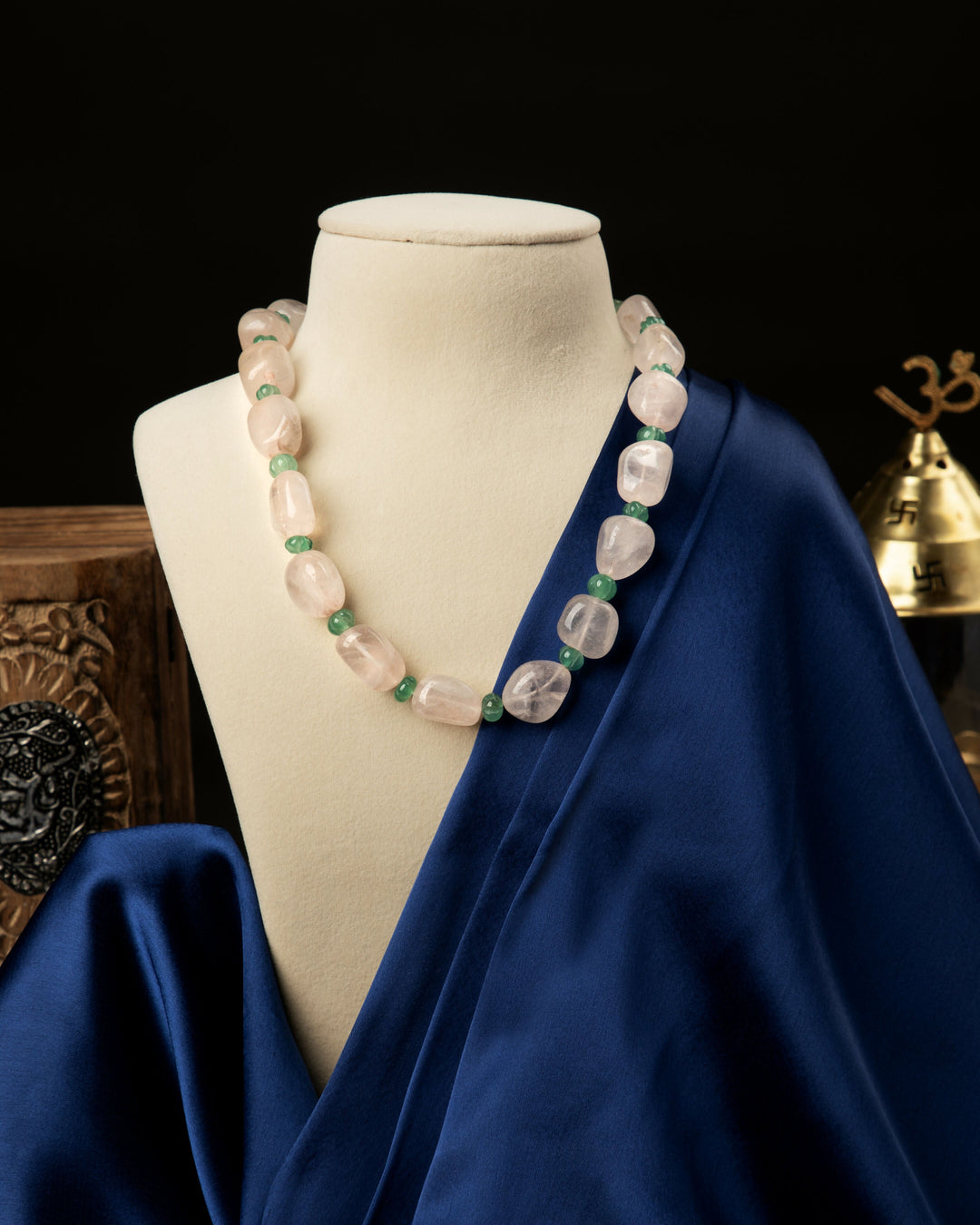 Rosaline Grove: Rose Quartz & Prasiolite Mala | SHOBITAM