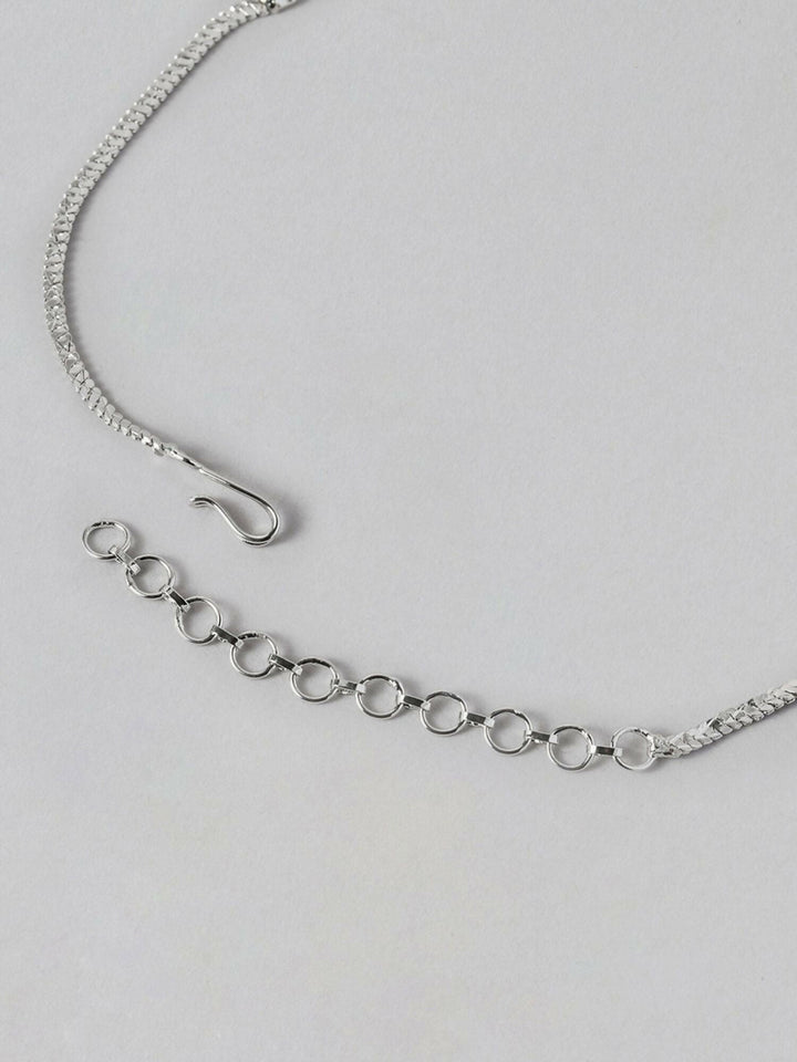 Mesmerizing Silver Plated American Diamond Necklace Set | Shobitam