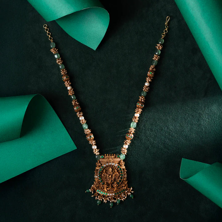 Pure 92.5 Silver, Gold Plated Champakalata Haaram