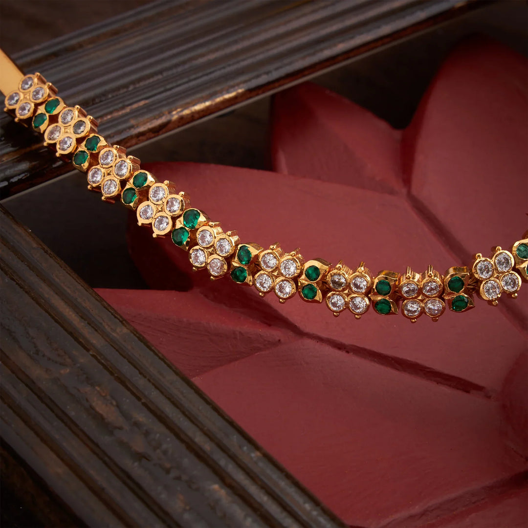 Pure 92.5 Silver, Gold Plated Petalvaali Necklace