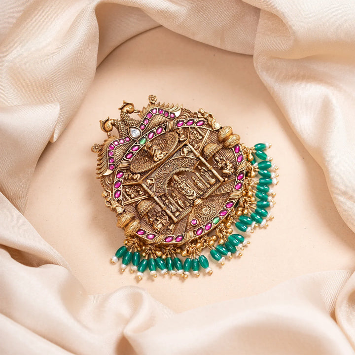 Pure 92.5 Silver, Gold Plated Vaikuntha Dhama Pendant
