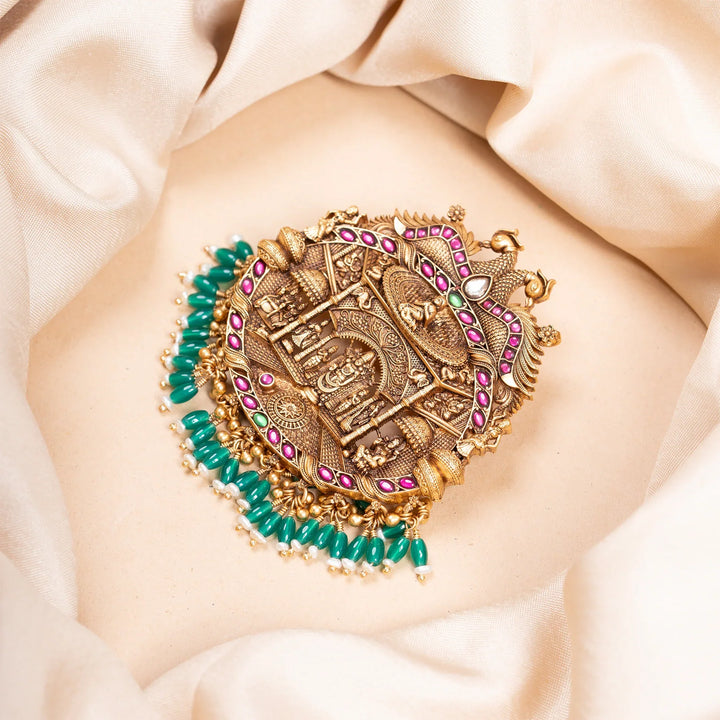 Pure 92.5 Silver, Gold Plated Vaikuntha Dhama Pendant
