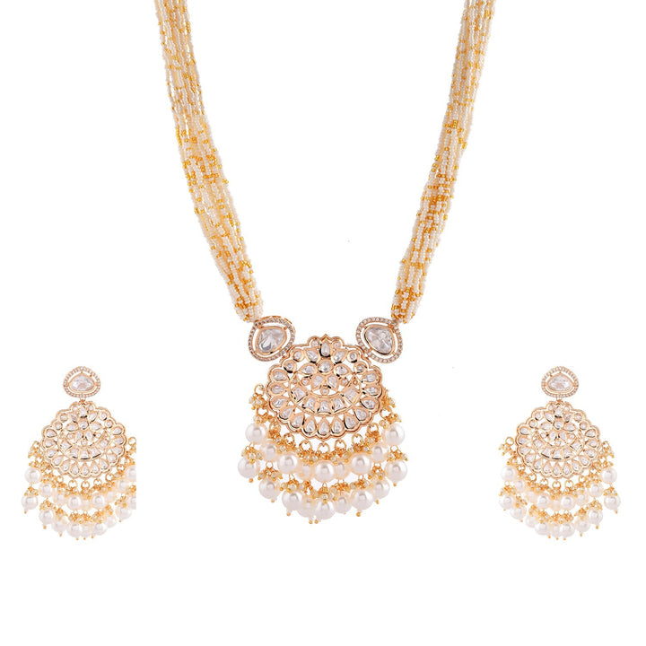 Kundan Elegance Rajwada Haar Necklace Set | SHOBITAM
