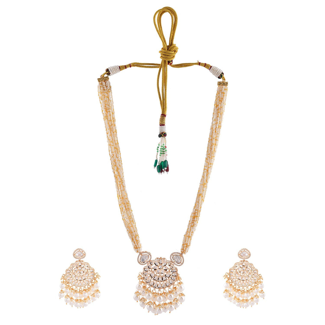 Kundan Elegance Rajwada Haar Necklace Set | SHOBITAM