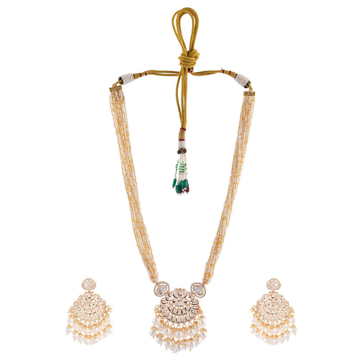 Kundan Elegance Rajwada Haar Necklace Set | SHOBITAM