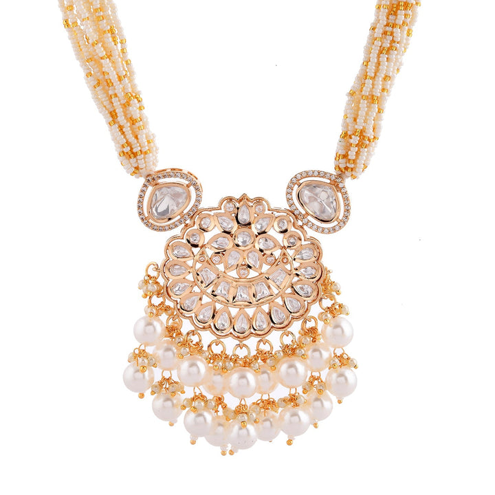 Kundan Elegance Rajwada Haar Necklace Set | SHOBITAM