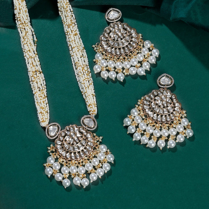 Kundan Elegance Rajwada Haar Necklace Set | SHOBITAM