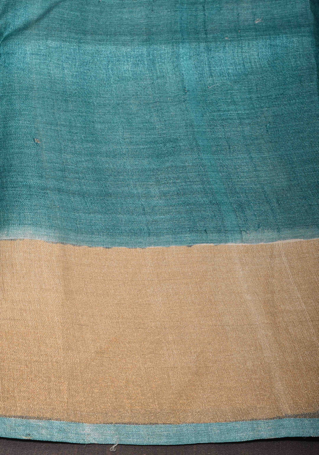 Beige Jari Tussar Saree with Hand Painted Kalamkari Floral Vines and Zari Border | SILK MARK CERTIFIED
