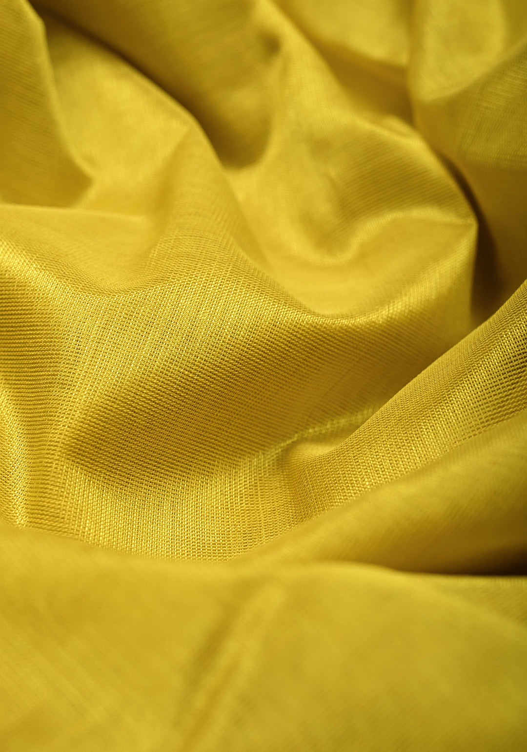 Musturd Yellow Handwoven Mangalagiri Silk Cotton Saree with Wide Silver Zari Border