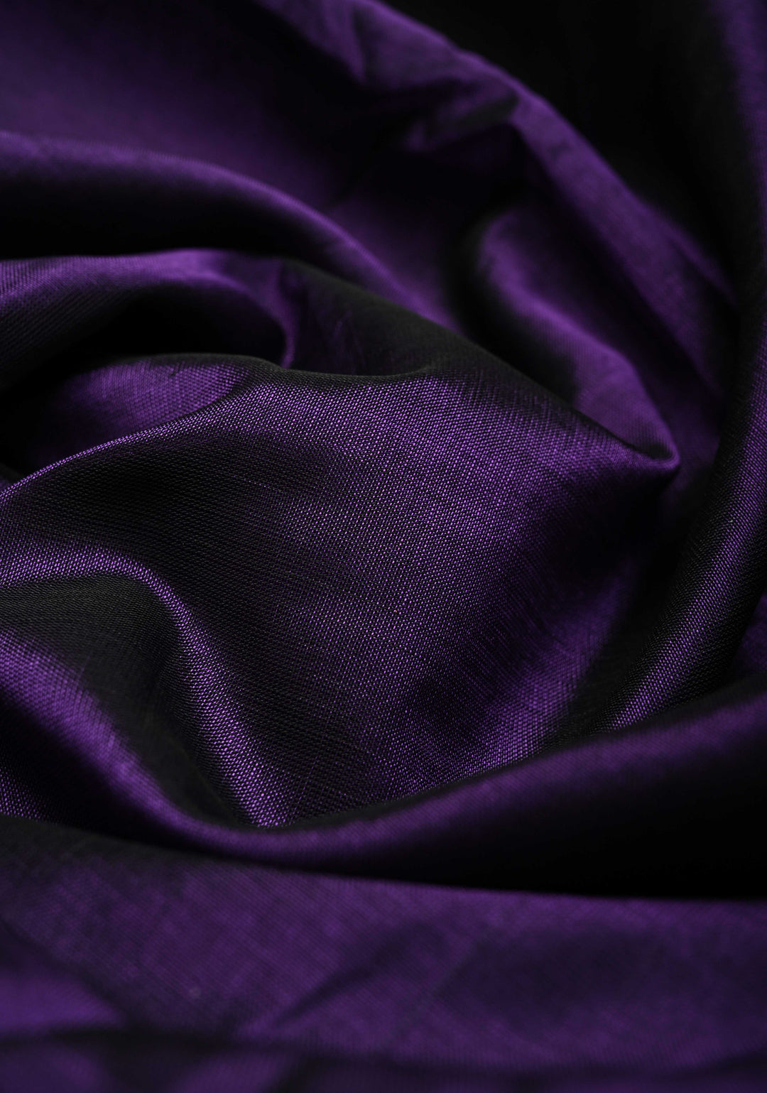 Eggplant Purple Handwoven Mangalagiri Silk Cotton Saree with Wide Silver Zari Border