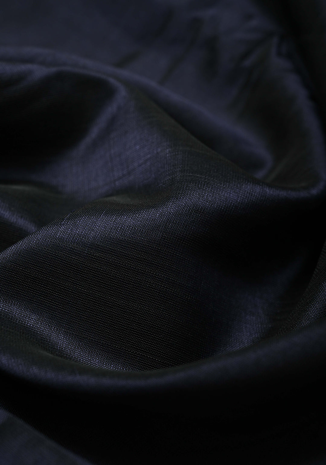 Midnight Blue Handwoven Mangalagiri Silk Cotton Saree with Wide Silver Zari Border