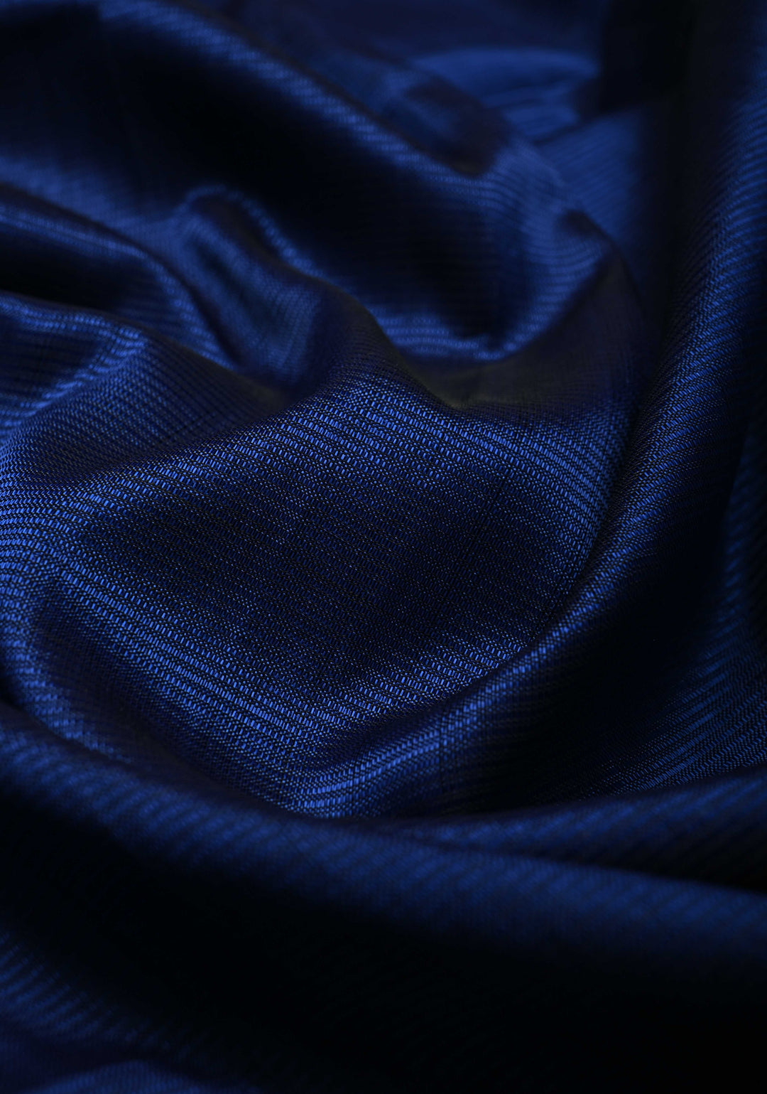 Royal Blue Handwoven Mangalagiri Silk Cotton Saree with Temple Wide Zari Border