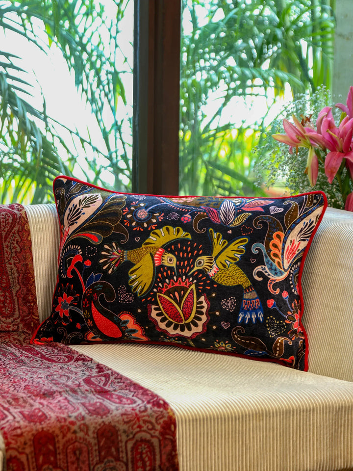 Digital Jungle Printed - Cotton Viscose Cushion Cover
