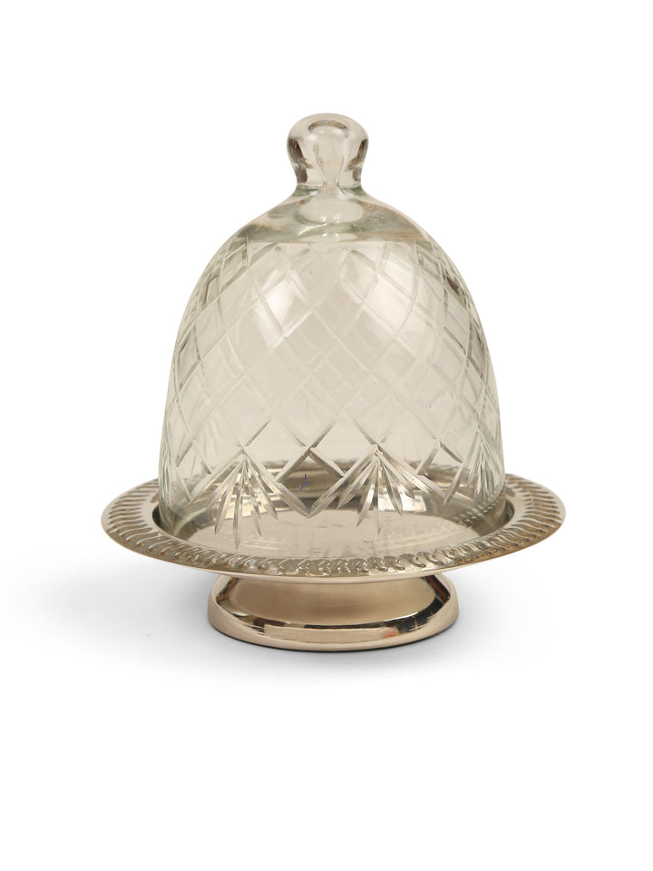 Round Cake Plate with Glass Dome | SHOBITAM