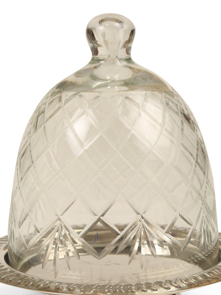 Round Cake Plate with Glass Dome | SHOBITAM