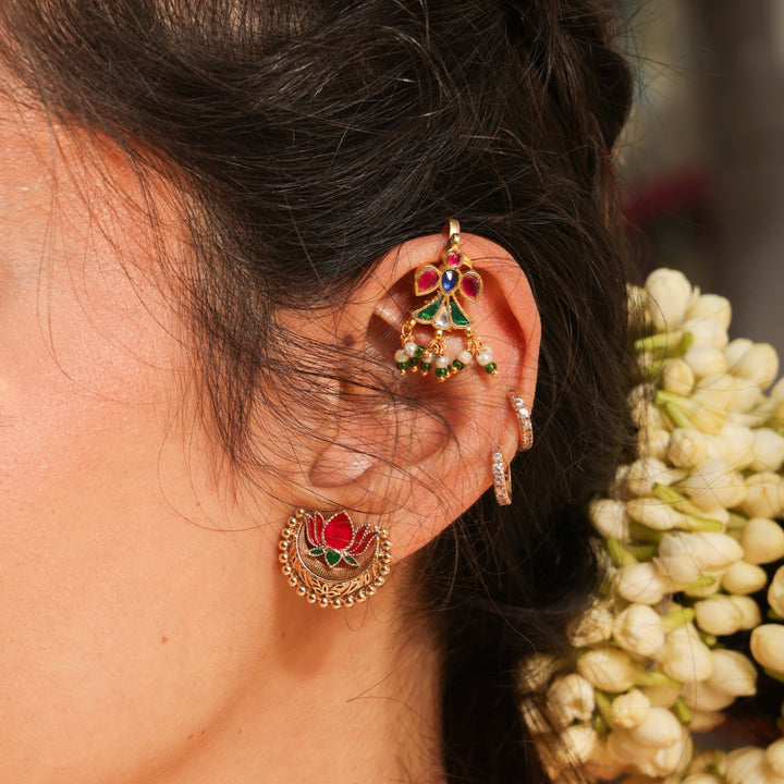 Royal Polki Floral Ear Cuff | SHOBITAM