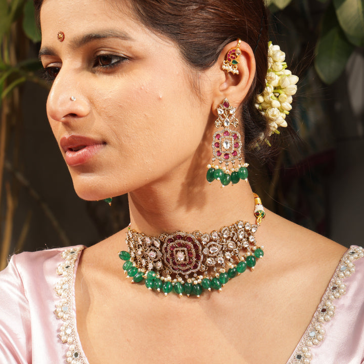 Shringara Shahi Gulnaar Choker Necklace Set | SHOBITAM
