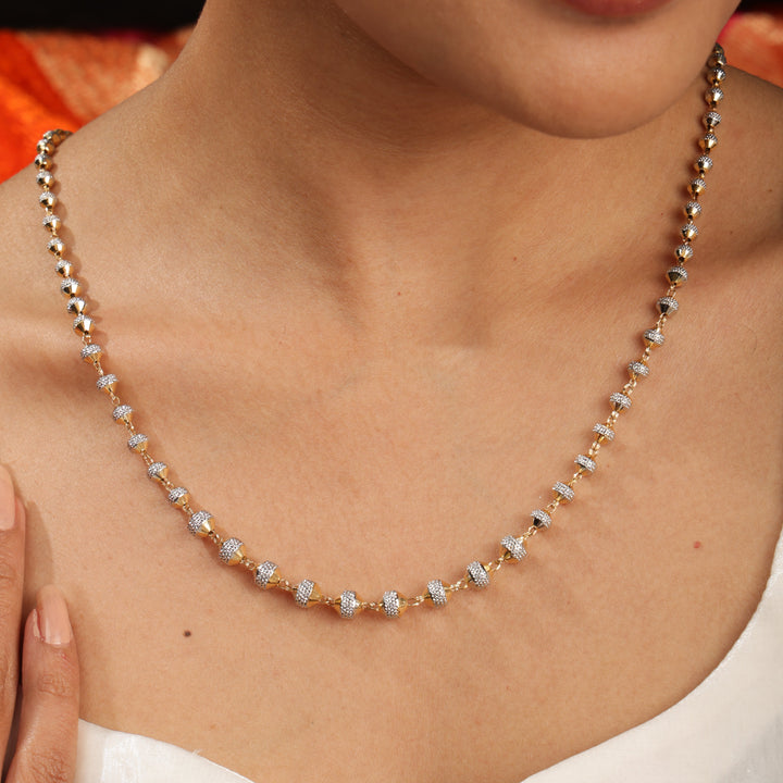 Zian Dual Tone Sparkle Bead Necklace | SHOBITAM